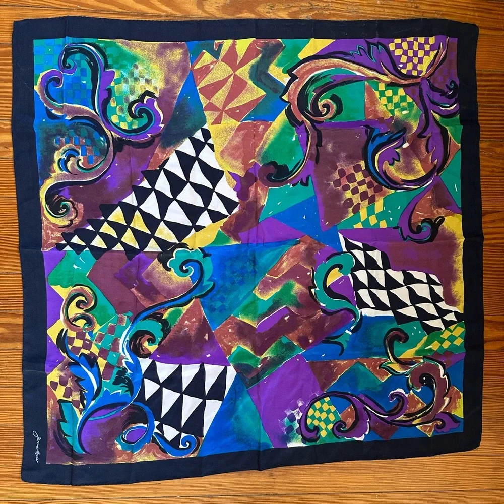 ✨5/$25 Jerome Leplat Abstract Silk Scarf Made In Italy
